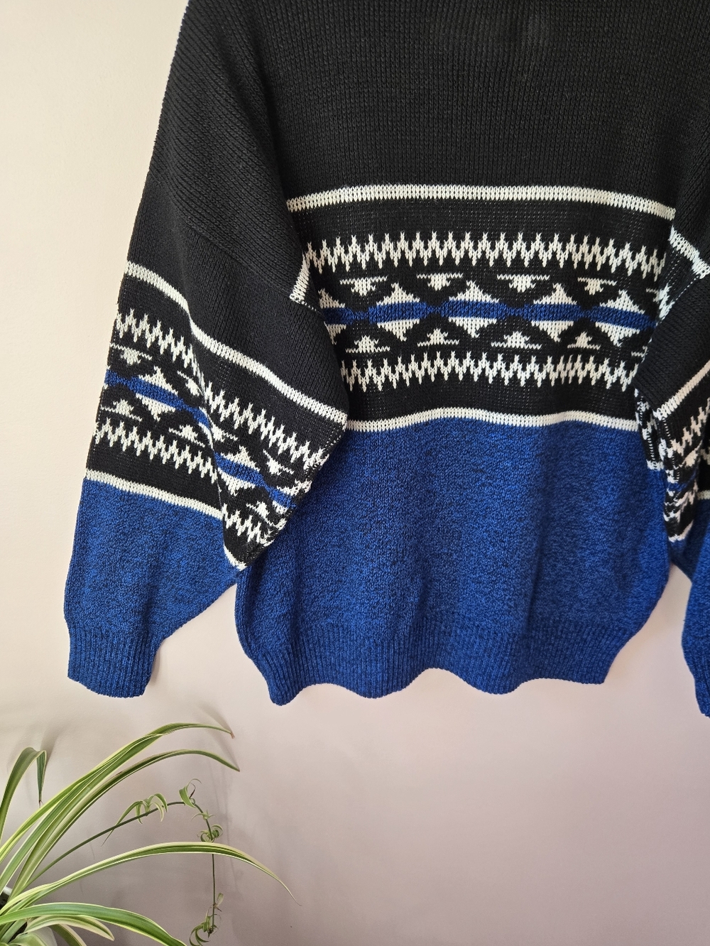 Vintage 80s Sweater Graphix Geometric Colorblock Knit Pullover Medium - Picture 5 of 10